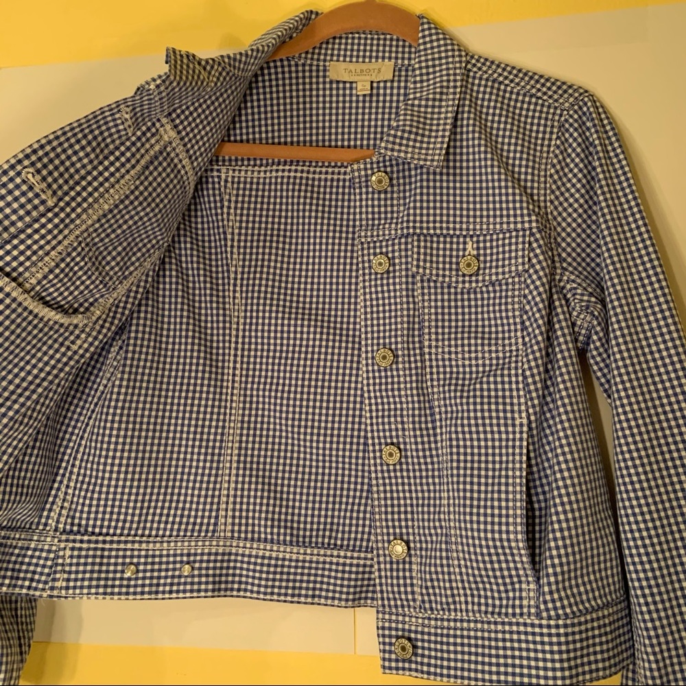 Talbots White & Blue Checkered Jacket! - Picture 4 of 8